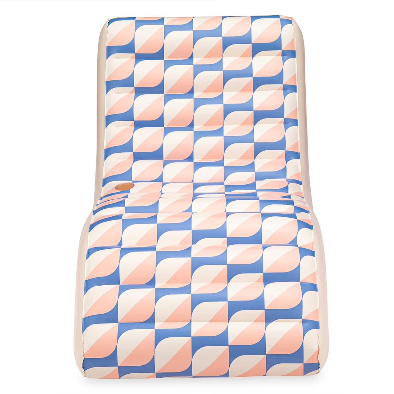 Funsicle 68" Blue & Cream Deco FunChaiser Lounge Inflatable Water Float